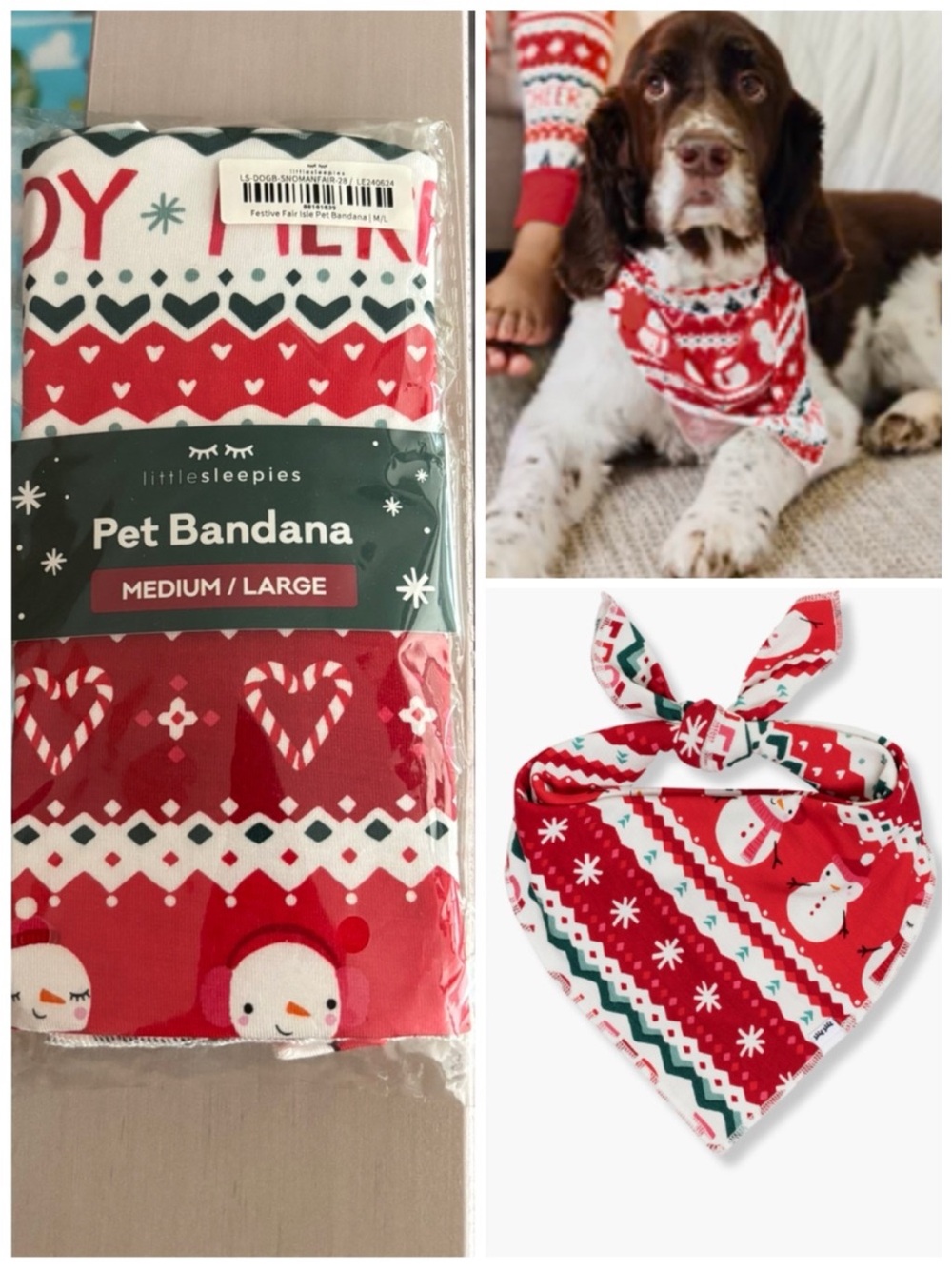 🐾Little Sleepies Christmas Pet Bandana